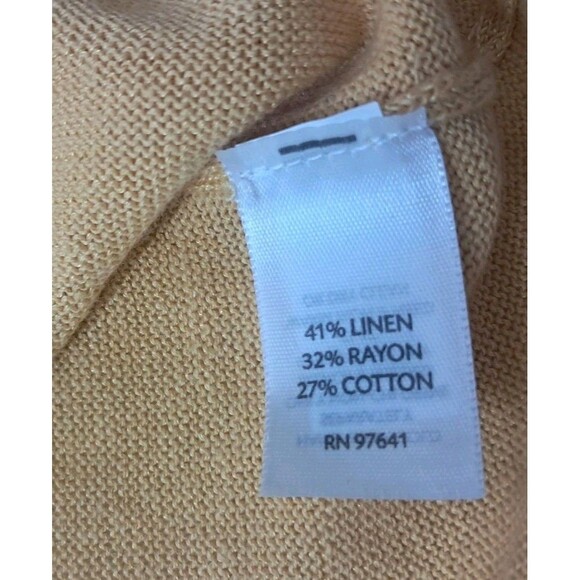 NWT J. Jill Cardigan Top Women's XL Yellow Honey Linen Blend V Neck Lightweight - Picture 11 of 13